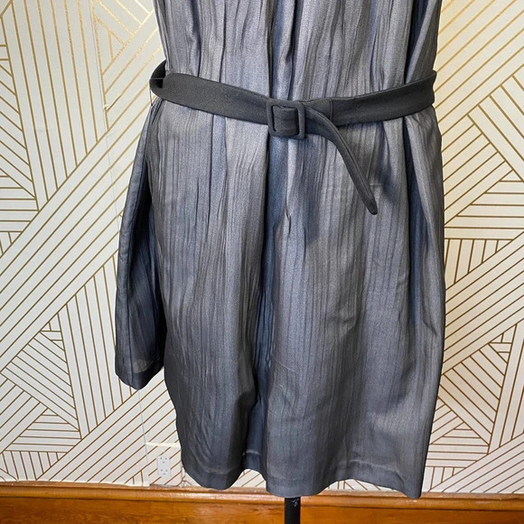 Anthropologie Girls from Savoy Shares Branchflower Silk Dress Gray Black Size 6 - Picture 5 of 12